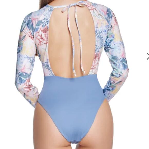 Phax Paddle Suit in a floral print top & solid bottom. Medium coverage. NWT - Picture 2 of 8